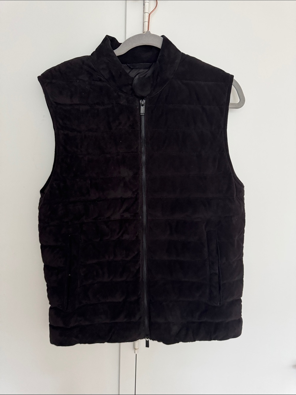 Massimo Dutti Men's Black Suede Vest
